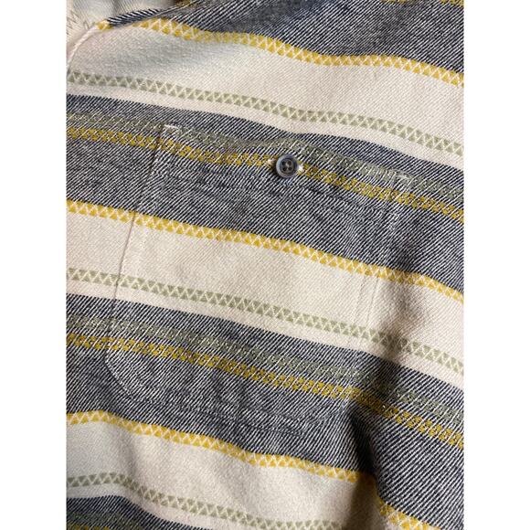 Goodfellow Co Men's Flannel Camping Gray Yellow Cream XL Standard Button Down - Picture 6 of 6